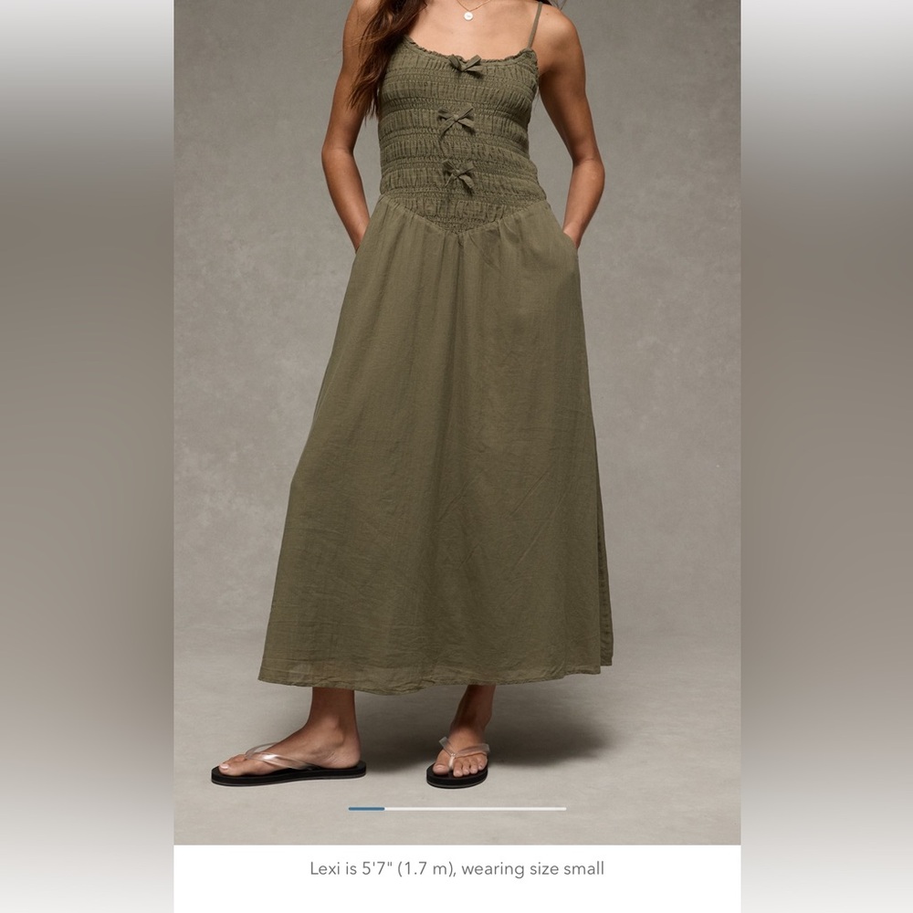 American Eagle Outfitters Olive Midi Dress